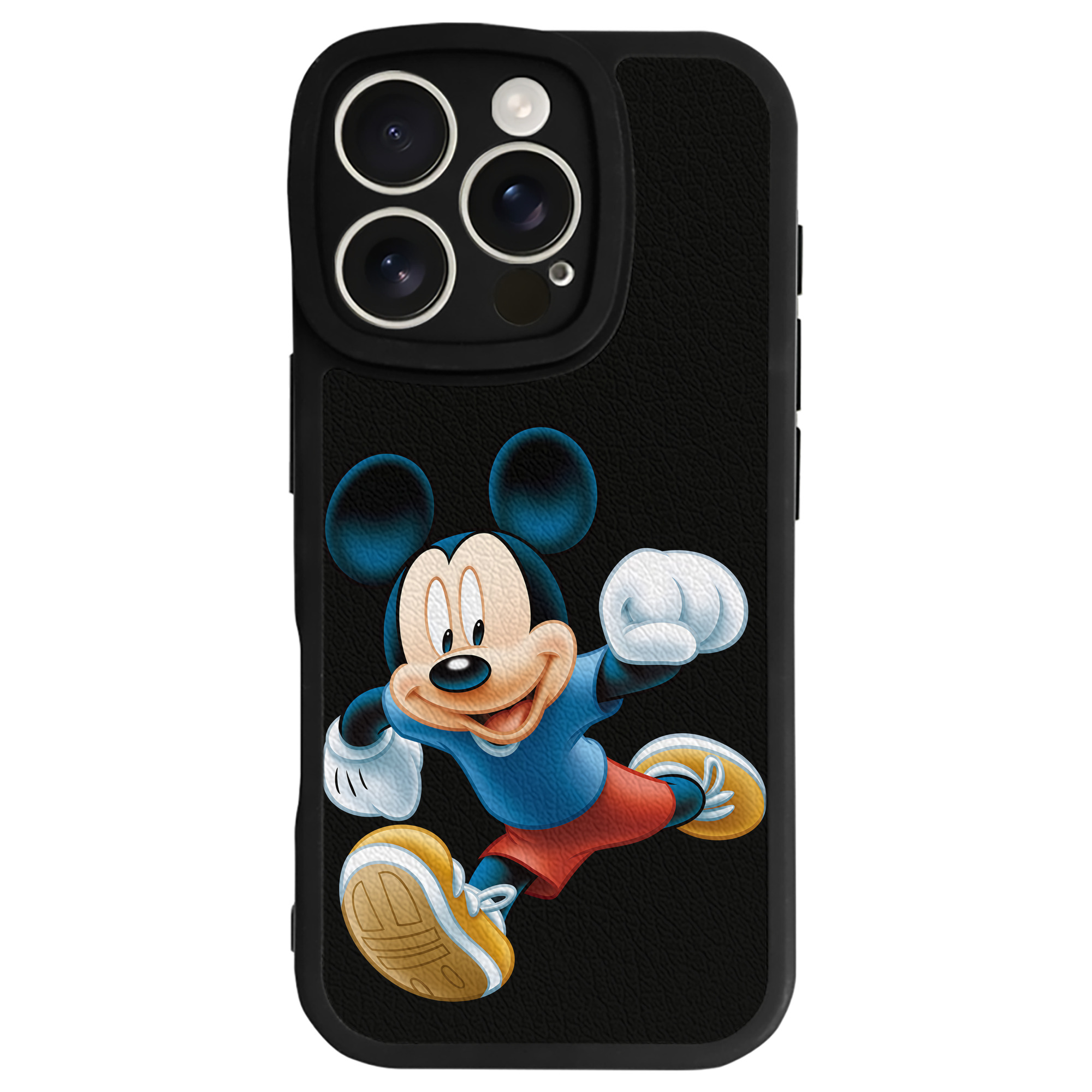 （画像用） ミッキーマウス Mickey Mouse 【iPhone 16シリーズ対応】シリコンスマホケース（レザー調） 材質：シリコン